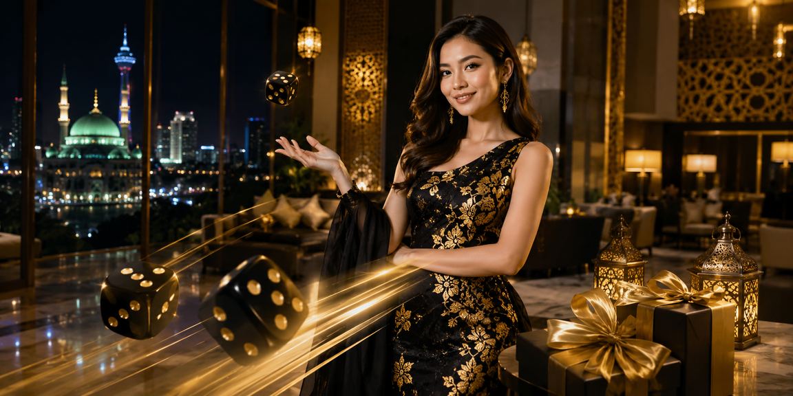 A dice game atmosphere during Hari Raya celebrations in Selangor featuring special promotions from the 951 platform